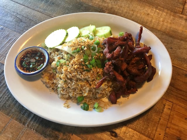 Garlic Fried Rice w/ Fried Pork.