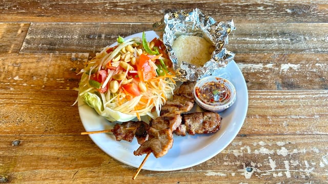 Sum Tum Combo - Pork Skewers.