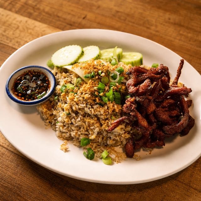 Garlic Fried Rice w/ Fried Pork.