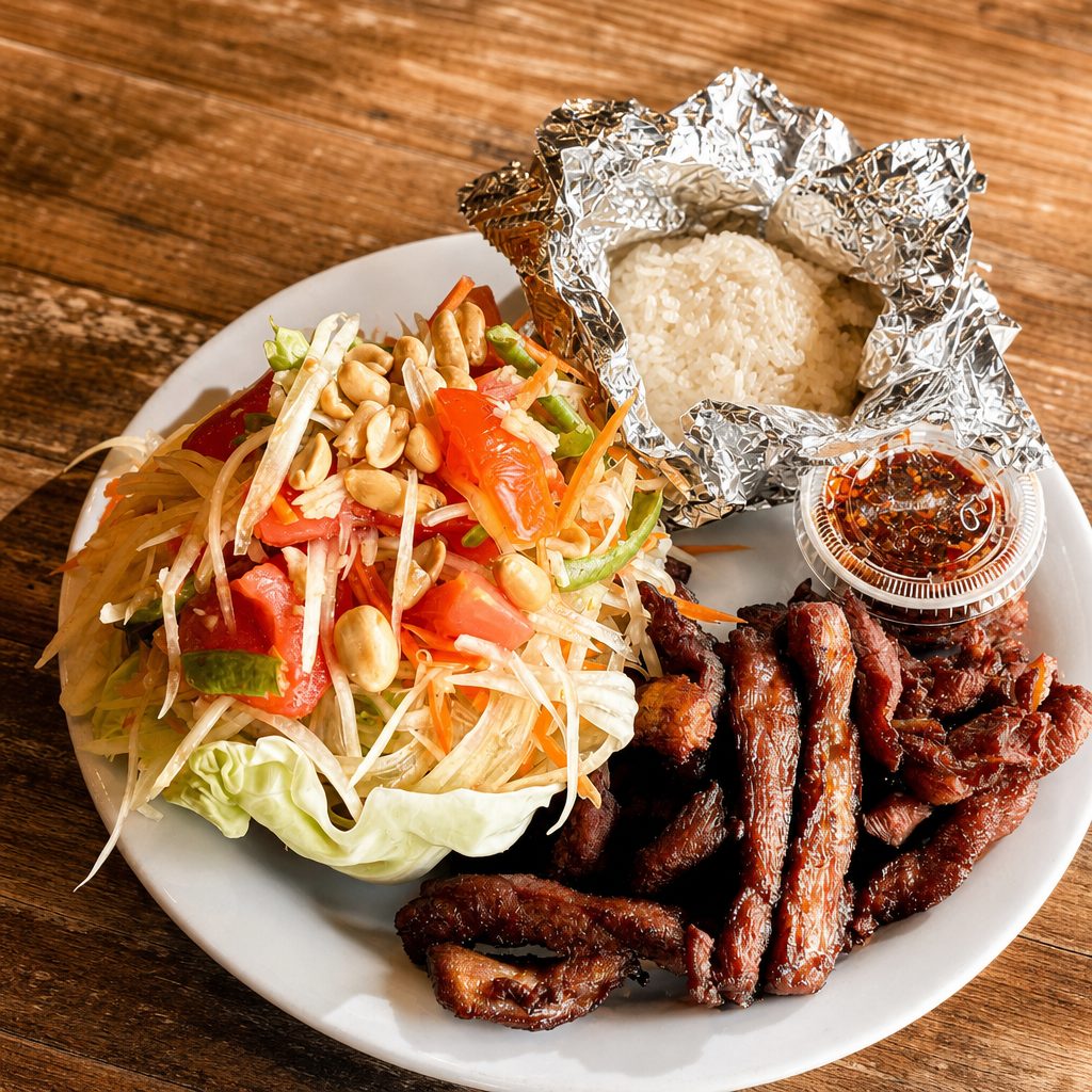 Sum Tum Combo - Fried Pork.